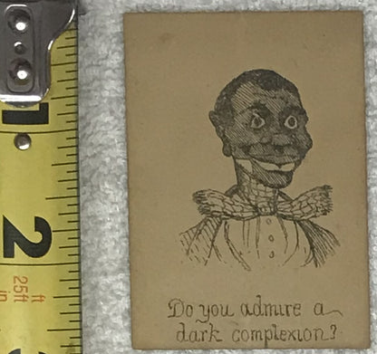 Antique Caricature Card – "Do You Admire a Dark Complexion?"