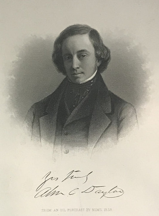 Antique Engraving of Adam C. Dayton – 1838 Oil Portrait by Nims