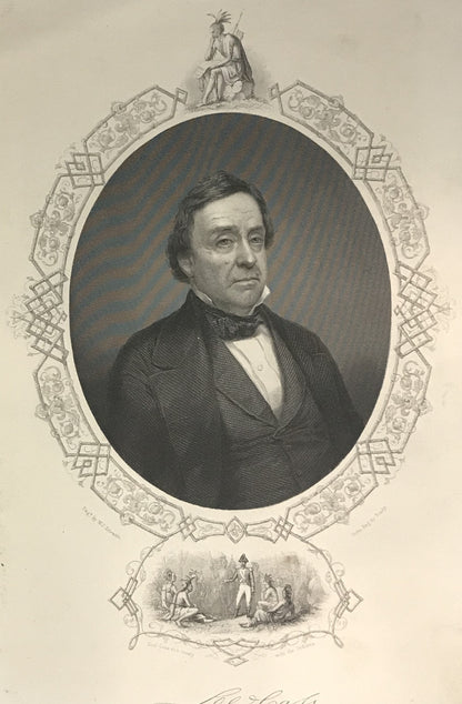 Antique Portrait of Lewis Cass – Historical Engraving