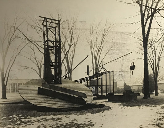 Vintage Photograph of Industrial Art Installation - Outdoor Mechanical Structure