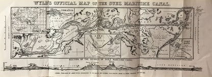 Wyld's Official Map of the Suez Maritime Canal (1859) - Vintage Historical Map