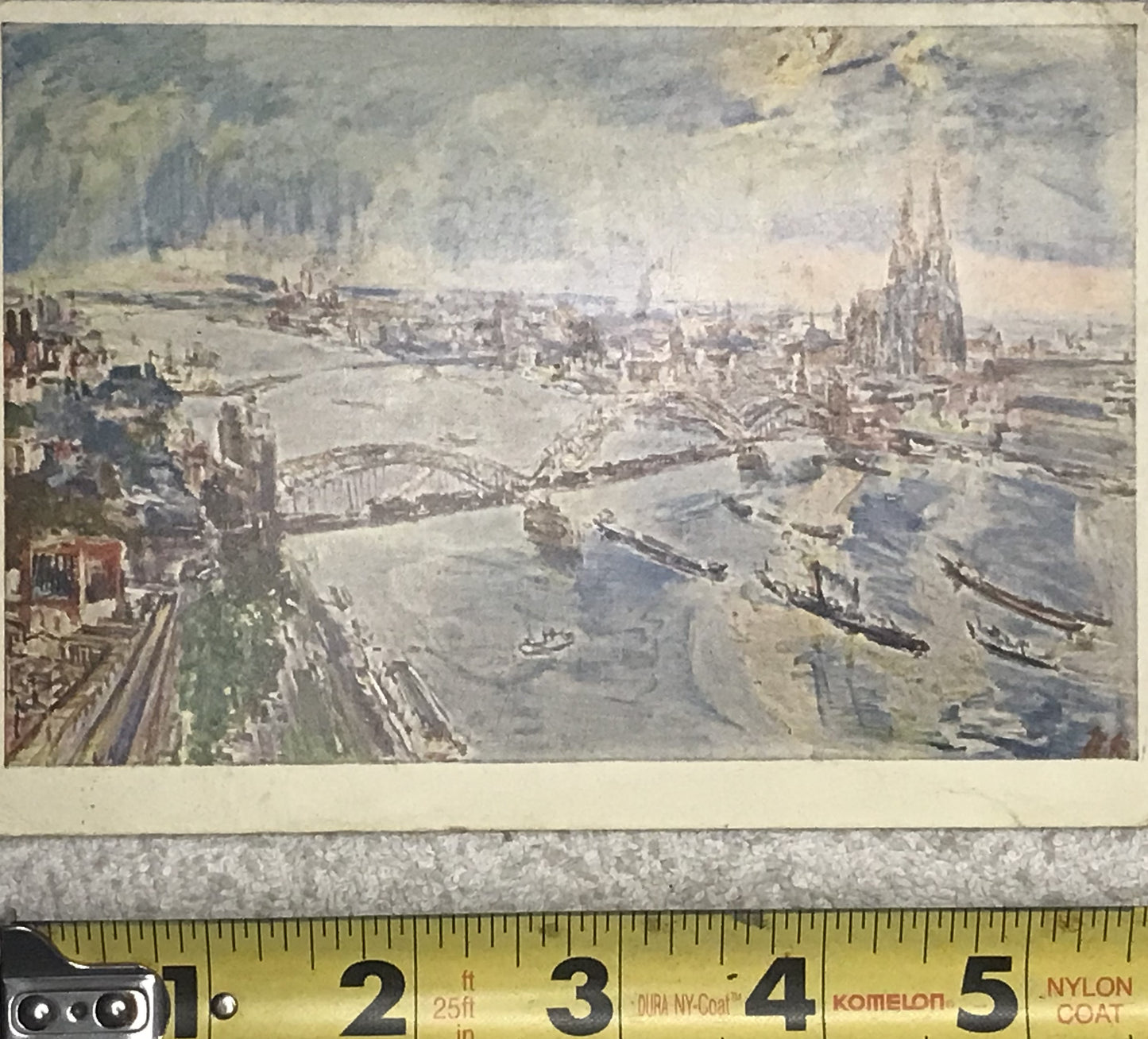 Vintage Oskar Kokoschka Postcard - Köln View, 1952 Sent from England to NYC