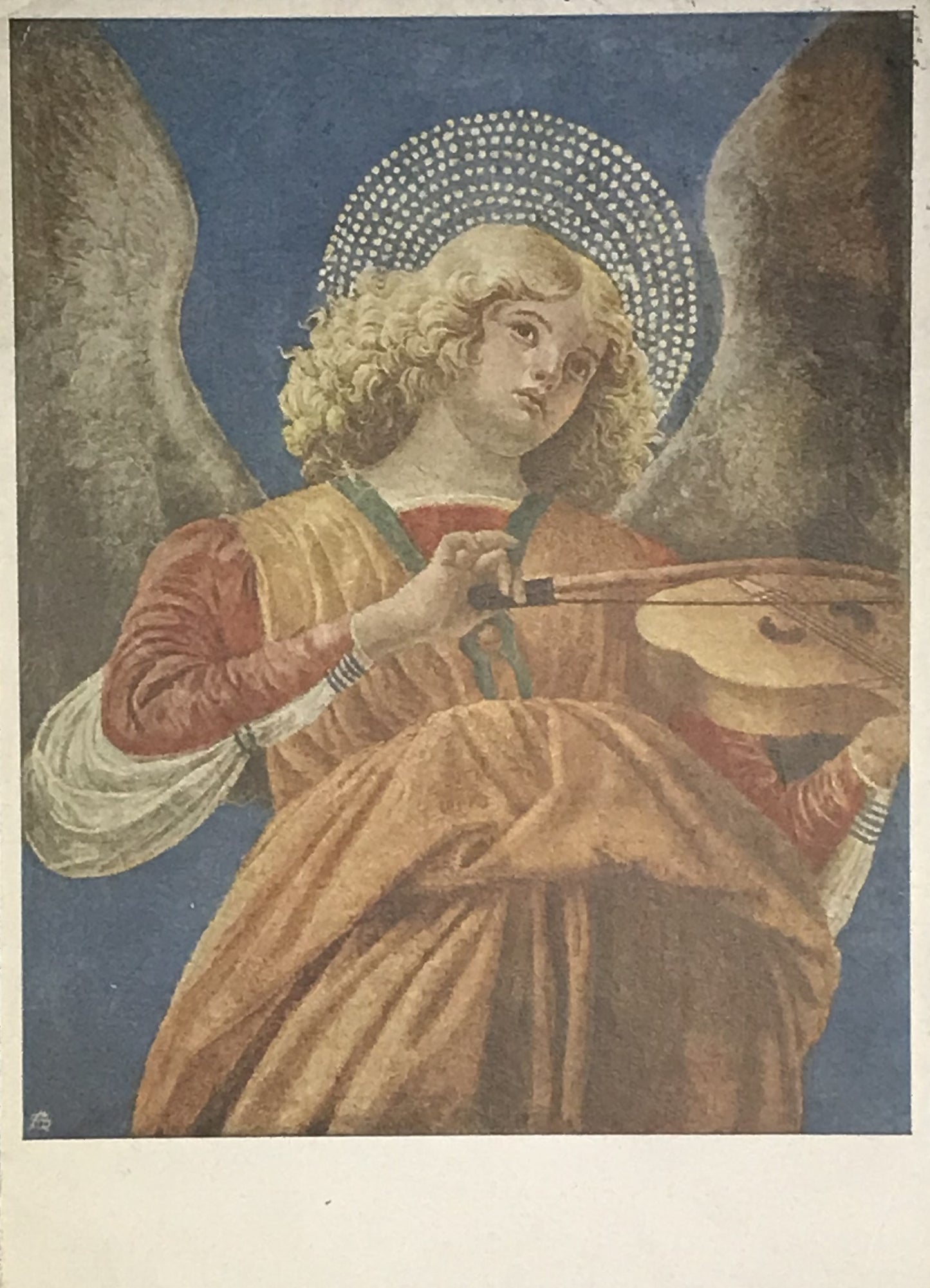 Vintage Postcard - Melozzo da Forlì: Engel mit Violine (Angel with Violin), Bruckmann's Bildkarte No. 205