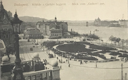 Vintage Postcard - Budapest View from Gellért Hill