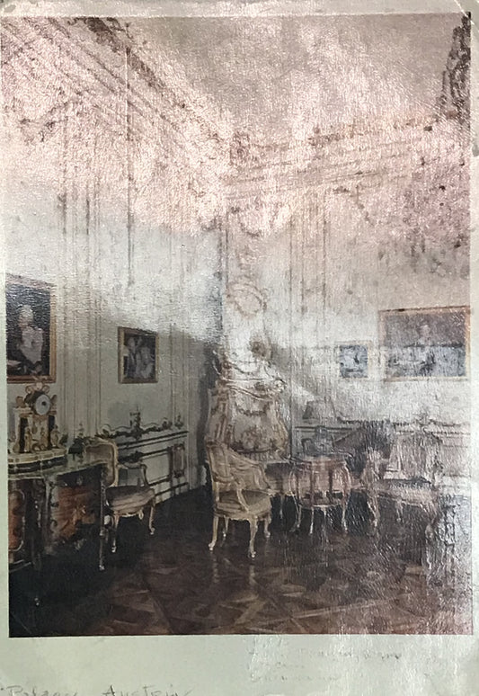 Vintage Schloss Schönbrunn Yellow Drawing Room Postcard – Vienna, Austria, Unused, NY Public Library Collection