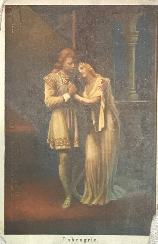 Vintage Lohengrin Opera Postcard – Romantic Scene, Münchner Kunst, Unused, Wagner Collectible