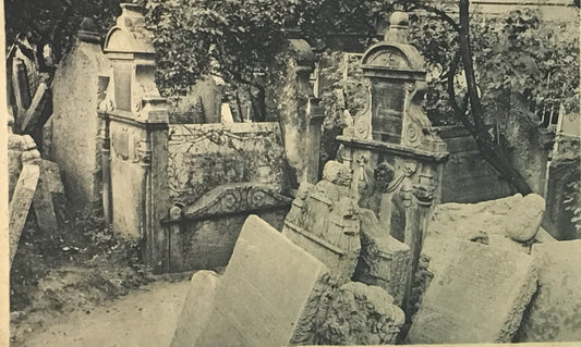 Vintage Old Jewish Cemetery Postcard – Prague, Unused, Historic Gravestones, Czech Collectible