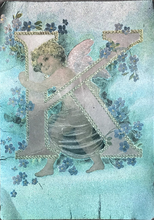 Vintage Alpha-Beta Cherub Postcard – Letter K, Original 1900 Design, Unused, Antique Collectible