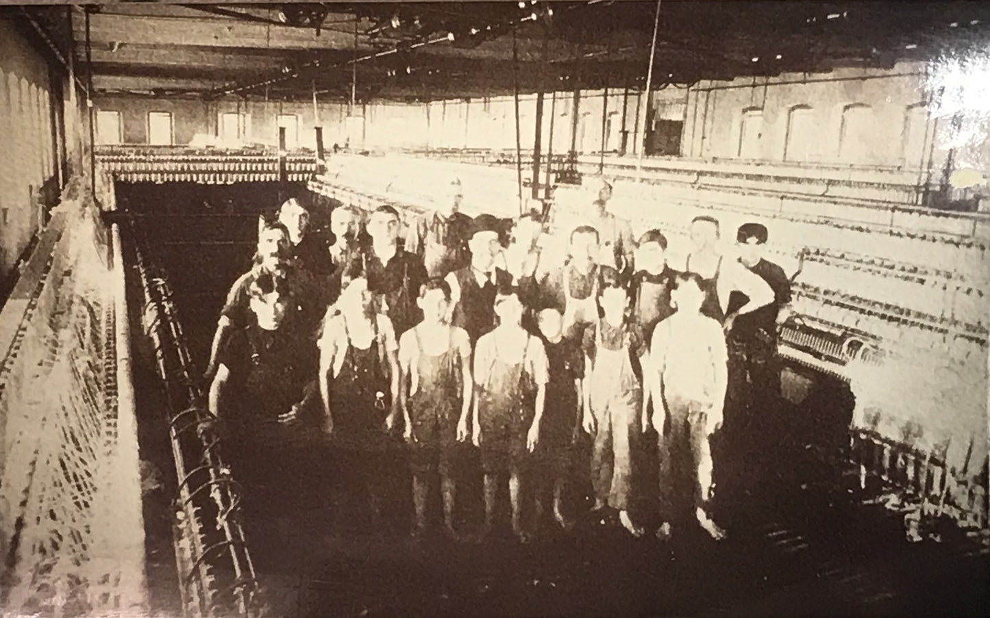 Historic Textile Mill Workers Group Photo – Vintage Industrial Scene Postcard