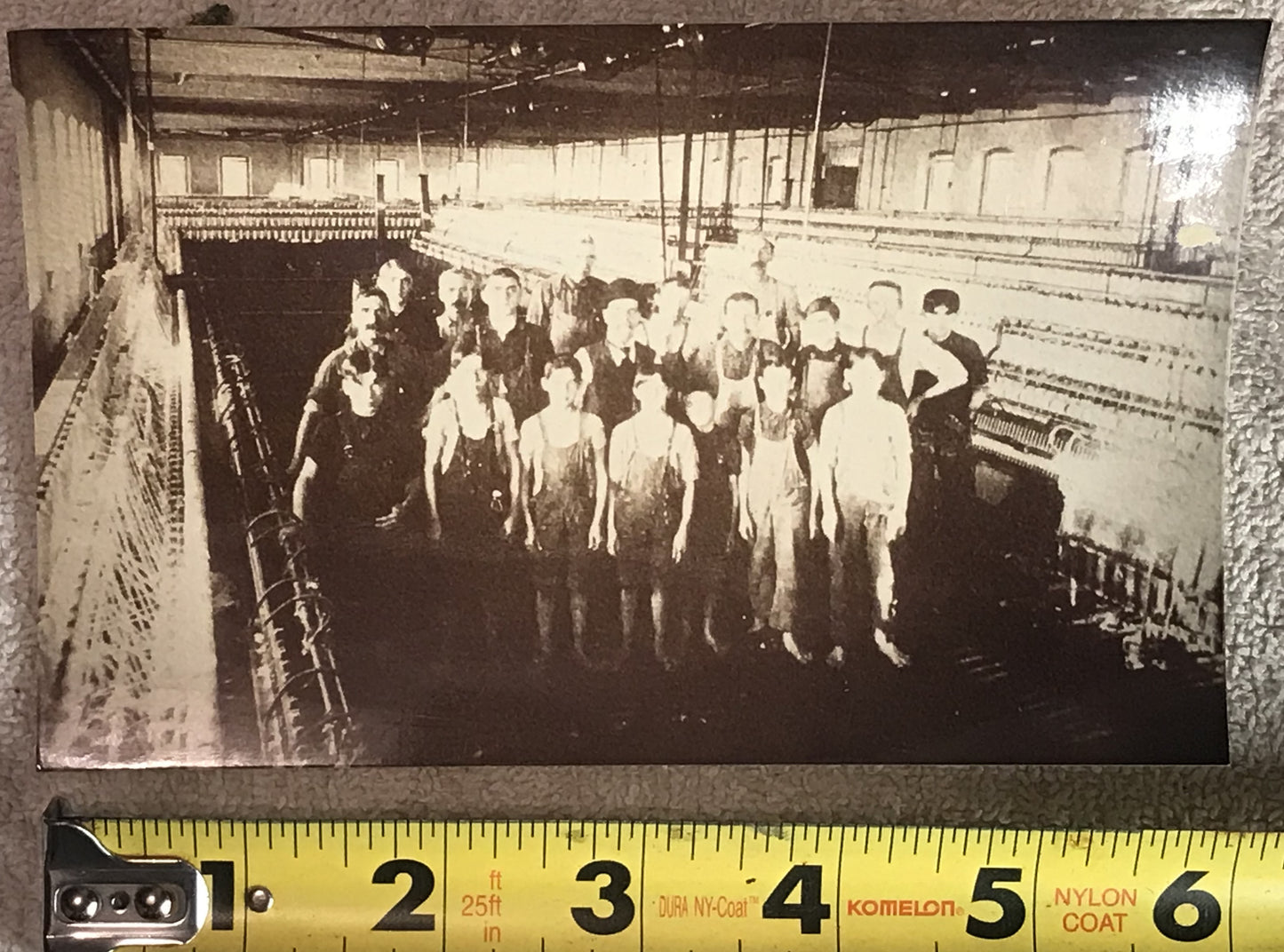 Historic Textile Mill Workers Group Photo – Vintage Industrial Scene Postcard