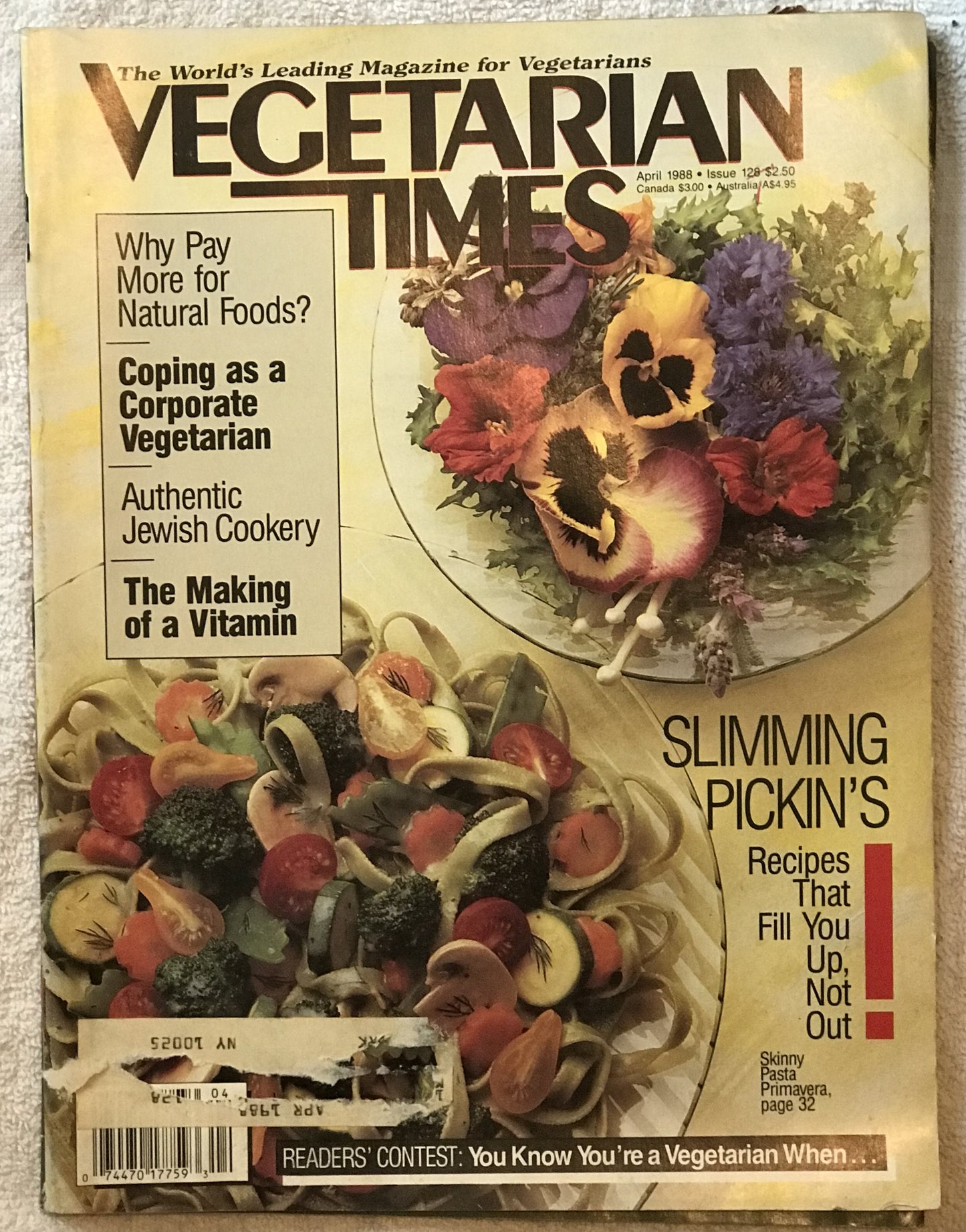 Vegetarian Times April 1988 Magazine