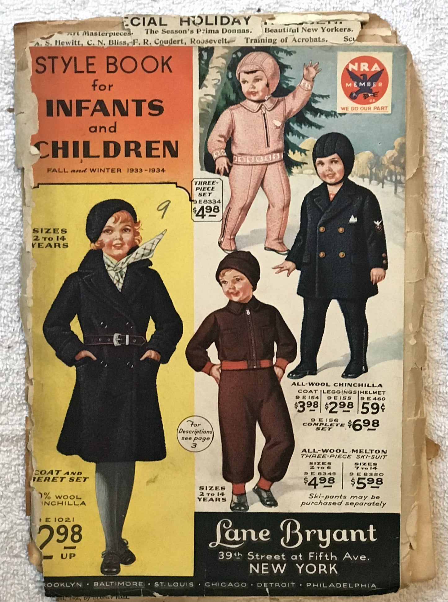 Fall and Winter 1933-1934 Style Book for Infants and Children by Lane Bryant