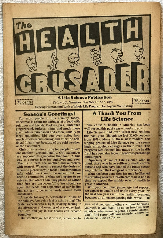 The Health Crusader, a December 1980 issue, Volume 2, Number 12