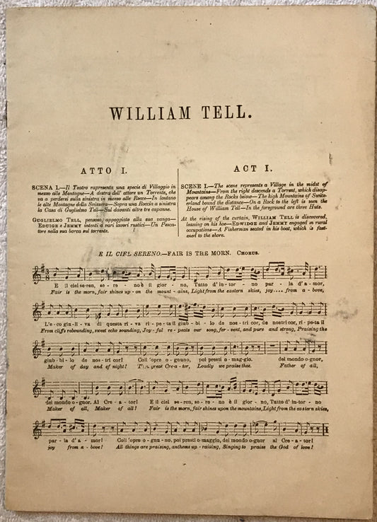 William Tell (Italian: Guglielmo Tell), composed by Gioachino Rossini