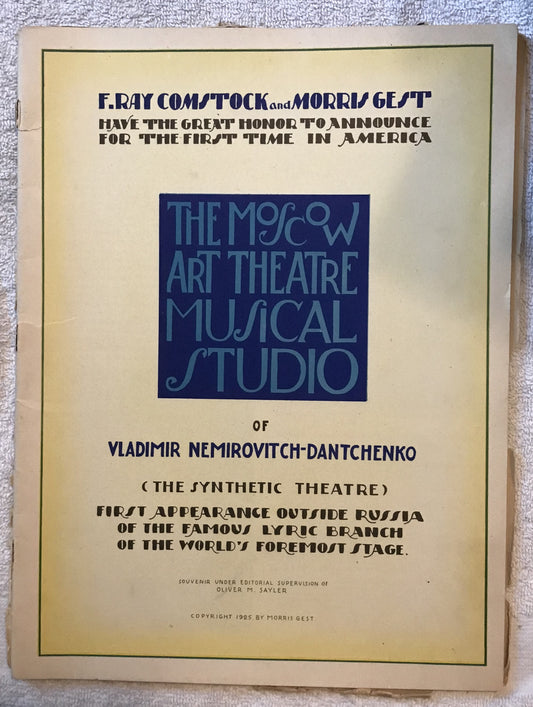 Moscow Art Theatre Musical Studio Program – 1925 First American Appearance