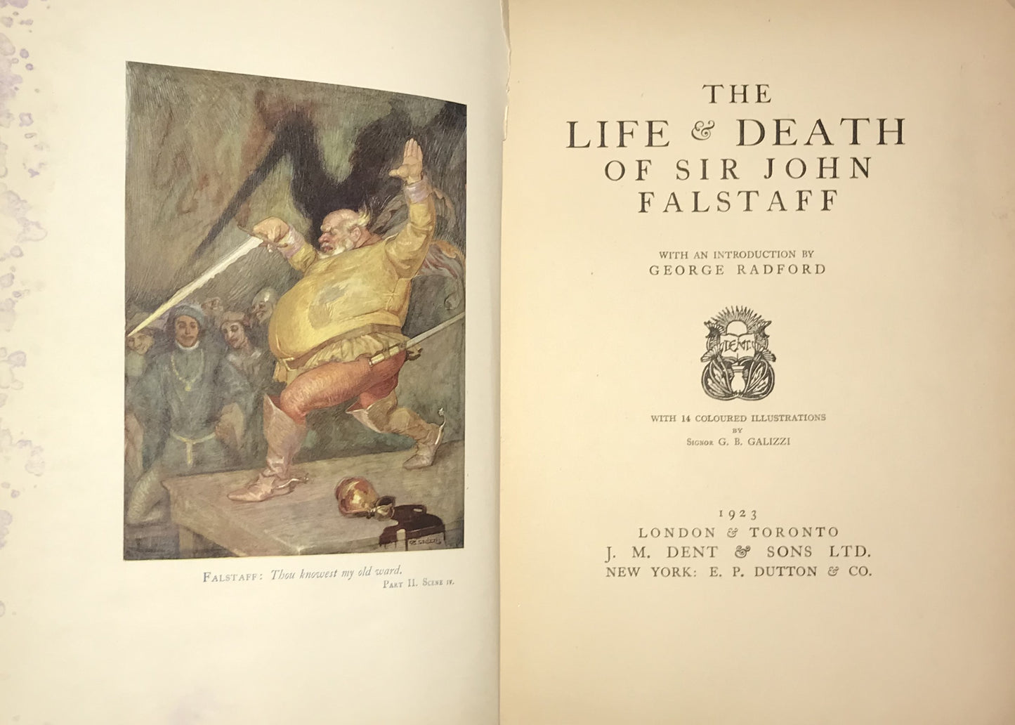 The Life & Death of Sir John Falstaff (1923), Illustrated by G.B. Galizzi