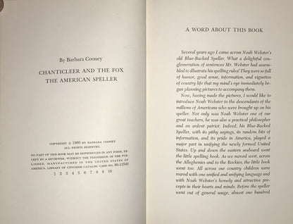 The American Speller: An Adaptation of Noah Webster's Blue-Backed Speller Illustrated by Barbara Cooney