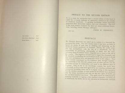 English Church Woodwork: A Study in Craftsmanship (Second Edition) by F.E. Howard & F.H. Crossley - 1933