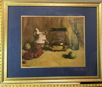 Traditional Still Life by R. Colao – Framed Original Oil Painting Signed