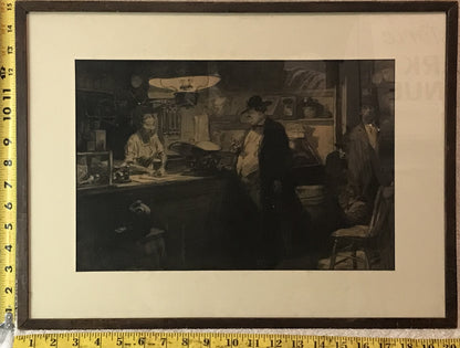 F.R. Gruger - "Interior, Southern Store" Signed Original Wolff Penco & Wash Illustration (Framed)