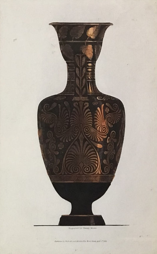 Engraving of Ornate Greek Vase by Henry Moses