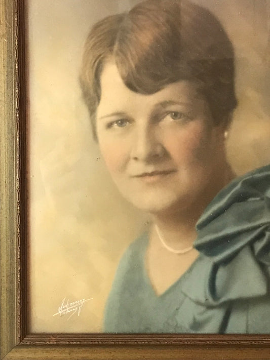 Vintage Hand-Colored Portrait of a Woman - Signed by Artist