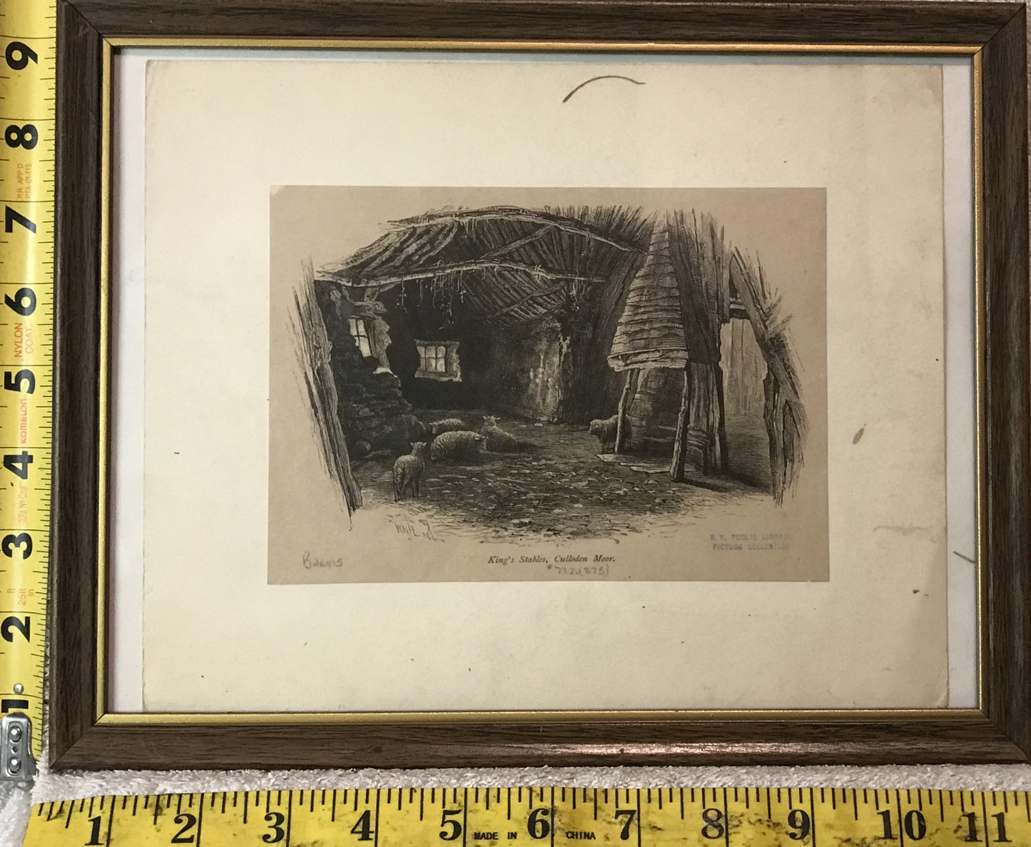 King's Stables, Culloden Moor - Antique Etching Print with Provenance from NY Public Library #732 of 875