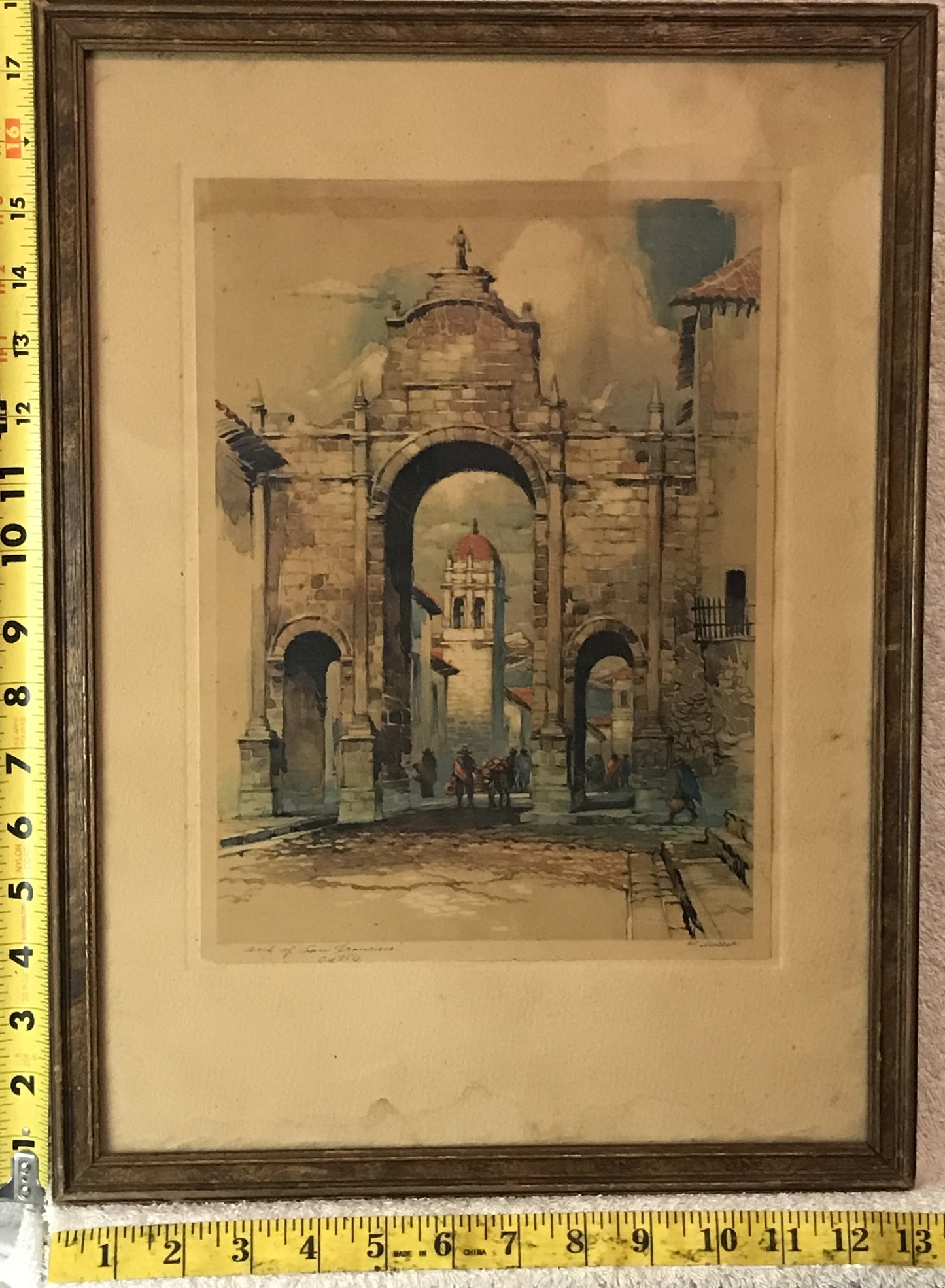 Vintage Arch of San Francisco - Quito Print by E. Pichell - Framed Artwork