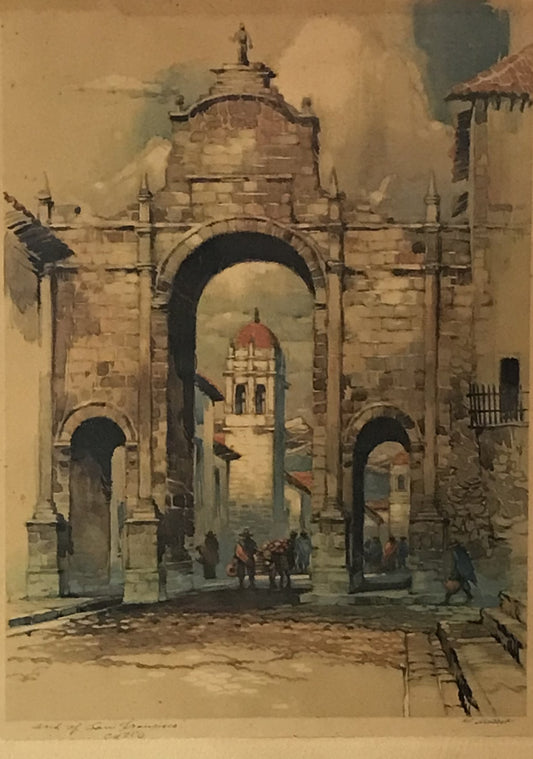 Vintage Arch of San Francisco - Quito Print by E. Pichell - Framed Artwork