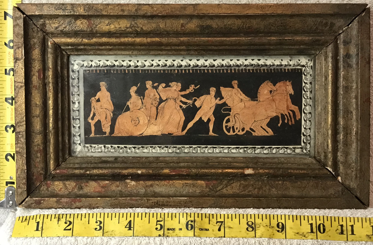 Vintage Greek Vase Art Scene - Framed Classical Mythology