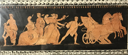 Vintage Greek Vase Art Scene - Framed Classical Mythology