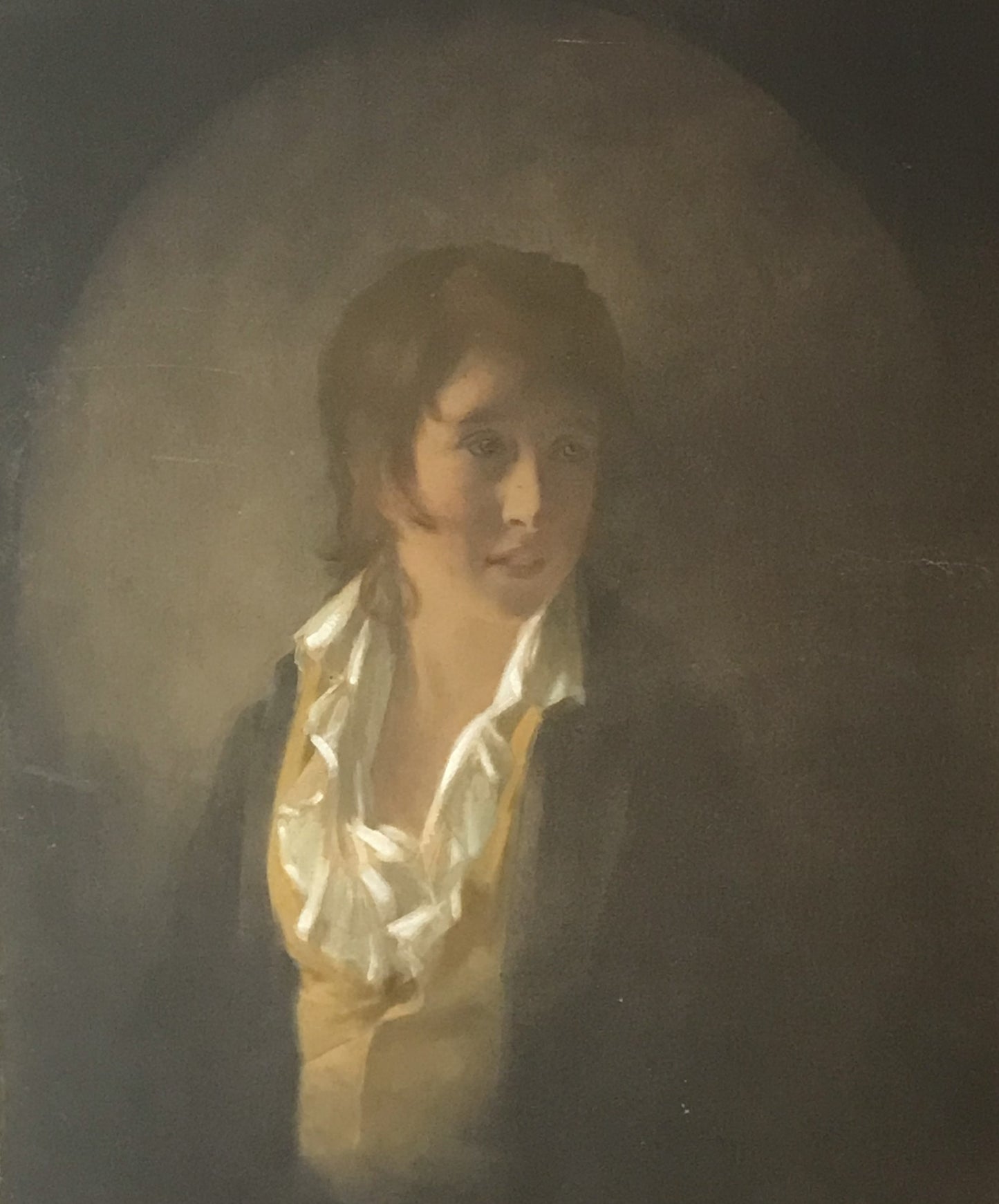 Antique Portrait of a Young Man - Early 19th Century Oil Painting