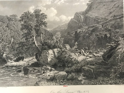 Antique Engraving - "On the Lyn" by J. Cooper (Published by D. Appleton & Co.) FINE ENGRAVING HISTORICAL 19TH-CENTURY ARTWORK