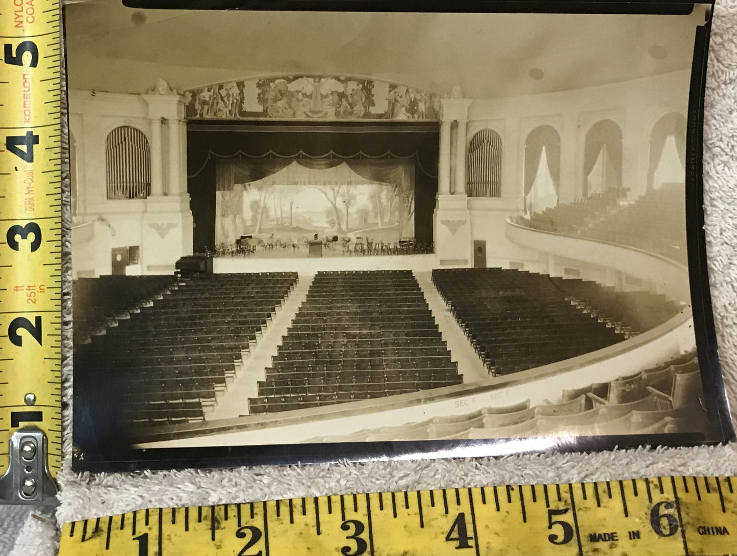 Vintage Photograph - Historic Theater Interior with Stage and Seating