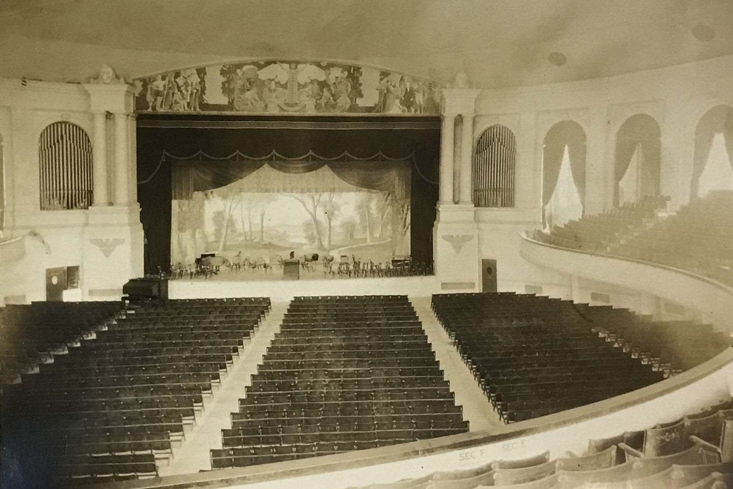 Vintage Photograph - Historic Theater Interior with Stage and Seating