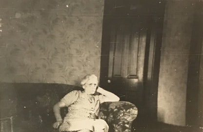 Elderly Woman in Vintage Interior Scene