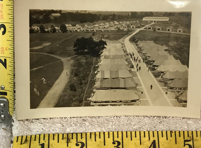 Vintage Aerial Photograph of Military Camp