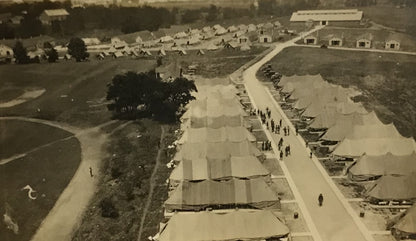 Vintage Aerial Photograph of Military Camp