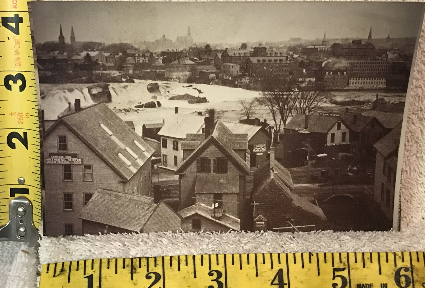 Vintage Photograph of Industrial Townscape with River