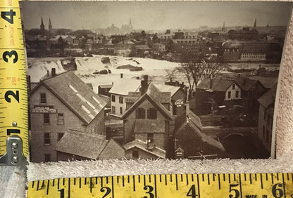 Vintage Photograph of Industrial Townscape with River