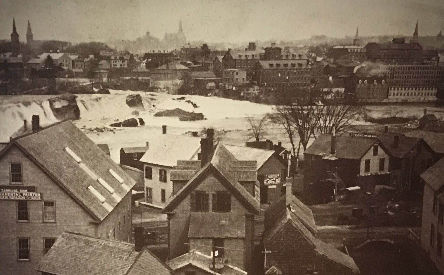 Vintage Photograph of Industrial Townscape with River