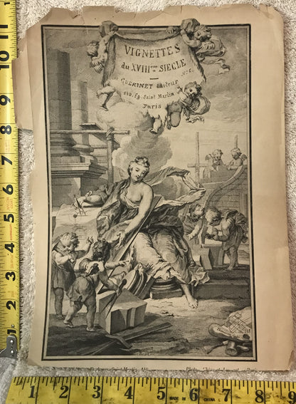 18th Century Vignette Print - "Vignettes du XVIIIeme Siecle" by Guerinet