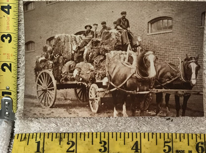 Antique Photograph of Horse-Drawn Wagon with Workers - Early 1900s