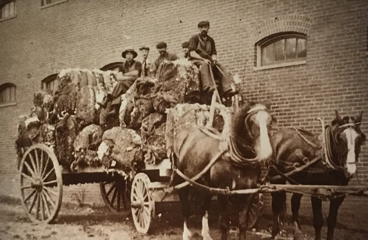 Antique Photograph of Horse-Drawn Wagon with Workers - Early 1900s