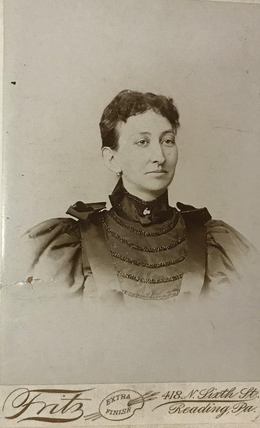 Antique Cabinet Card Portrait - Woman, Late 19th Century, Fritz Studio, Reading, PA