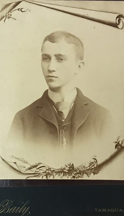 Antique Cabinet Card Portrait of a Young Man - Bailey Studio, Tamaqua, PA