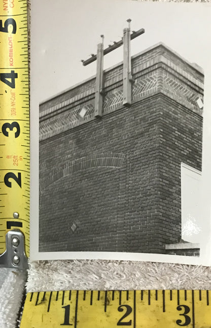 Vintage Architectural Photograph - Brick Building Detail with Wooden Beam Supports