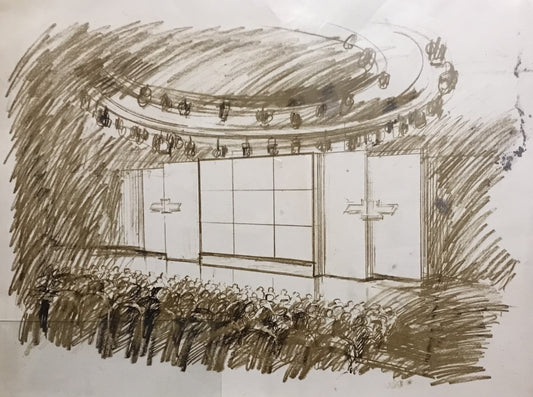 Vintage Event Stage Design Sketch – Corporate Presentation Scene (CVC-72.7)