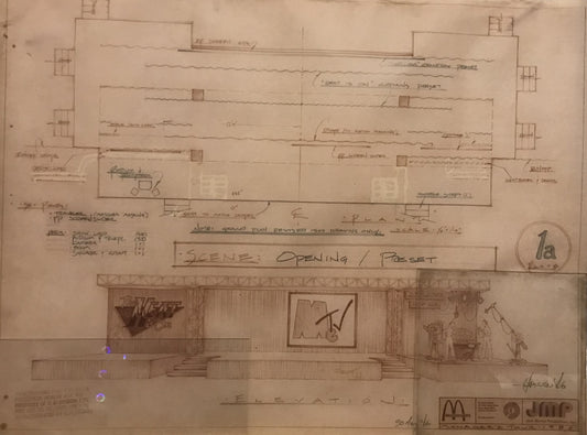 Vintage Set Design Blueprint MTV – "The Heat is On" Opening/Presets (Plate 1a, 1976)