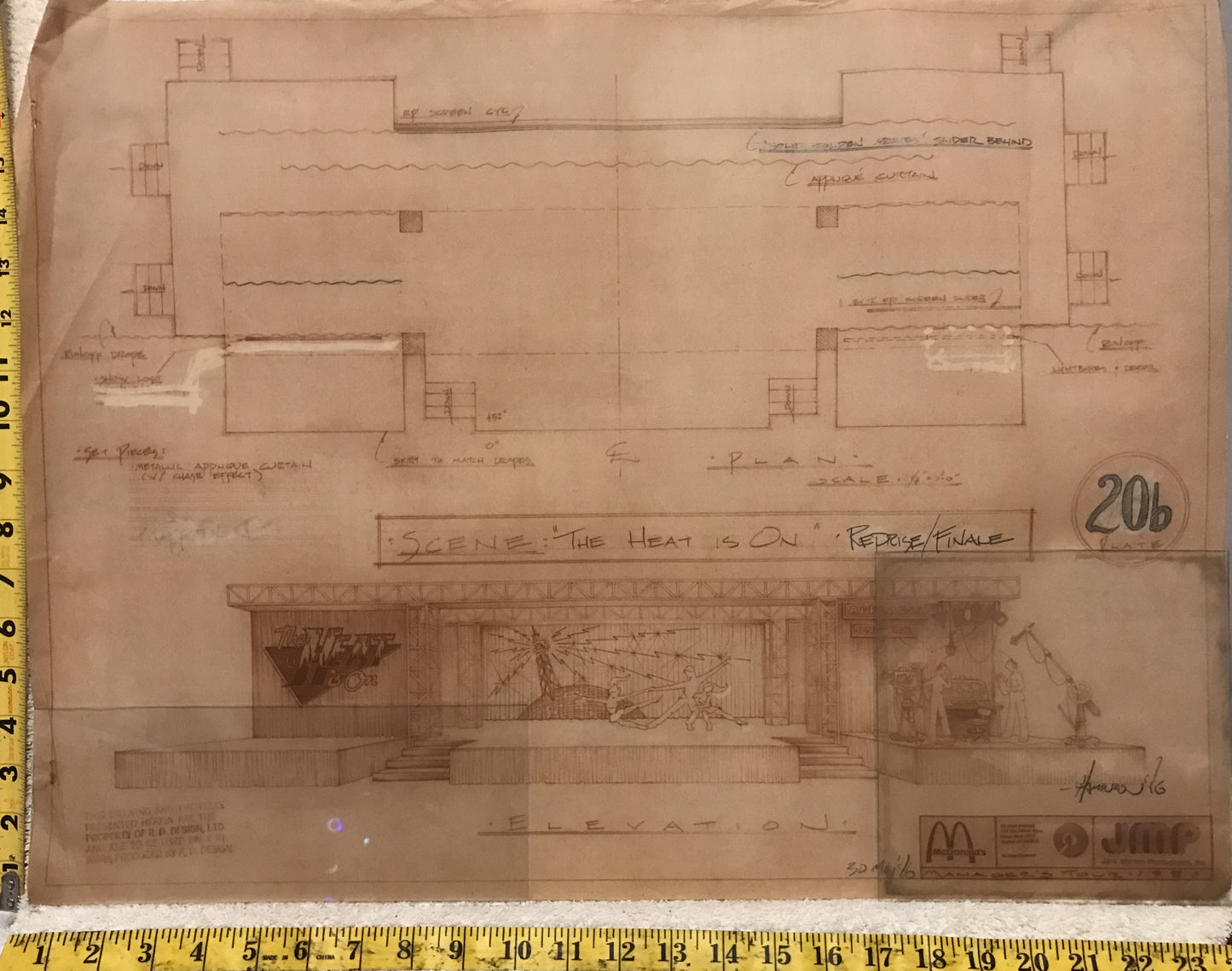 Vintage Set Design Blueprint – "The Heat is On" Finale (Plate 20b, 1976)